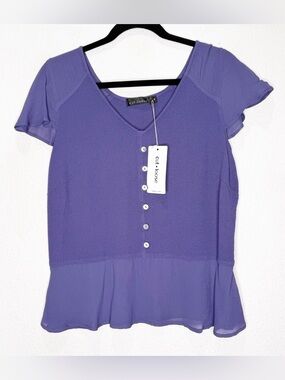 NWT Cut Loose Peplum Blouse Top Romantic